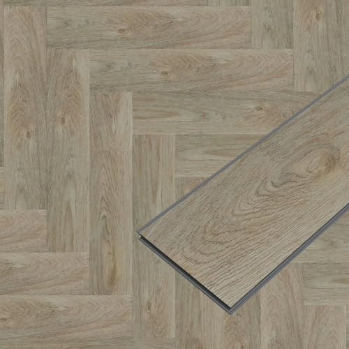 HAGO 24 | Pavimento in vinile a spina di pesce Click | 61 x 12,8 cm | 1,56 m² | 4,2 mm | rovere scuro | pavimenti in laminato | PVC | pavimento di design | sistema a clic | adatto al riscaldamento a