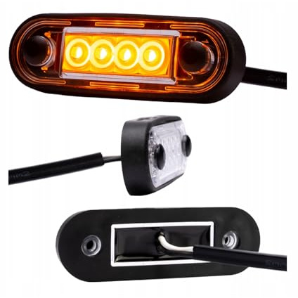 Web Truck SLIM orange LED Seitenmarkierungsleuchten 12V/24V Schlanke Positionsleuchten PKW/LKW/Bus/Anhänger, Wohnmobil/Landmaschine oder ATV,2 Stück–Universelle wasserdichte Seitenmarkierungsleuchten