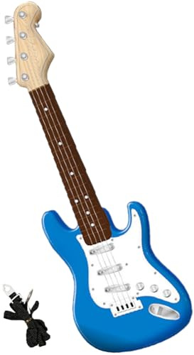 Bosiyrggrl Gitarrenspielzeug 17 für Kinder, Musikinstrumente für elektrische Gitarre mit 4 Saiten für Kinder, tragbares elektronisches Instrumentenspielzeug