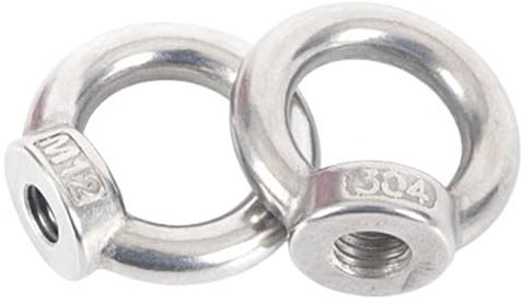 2 pezzi di M12 304 Anello in Acciaio Inox Dado di Sollevamento Dado Occhiello Dado Anello di Sollevamento Bullone a occhiello Femminile Filettato Bulloni a Vite di Fissaggio Hardware Golfare per