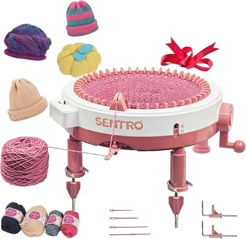 SENTRO Verbesserte Strickmaschine mit 48 Nadeln, robuste Unterstützung und Tischklemme für Stabilität, intelligenter Webstuhl, Häkelwebstuhl, Strickwebstuhl, Strickmaschine, Set, DIY, Schal, Mütze