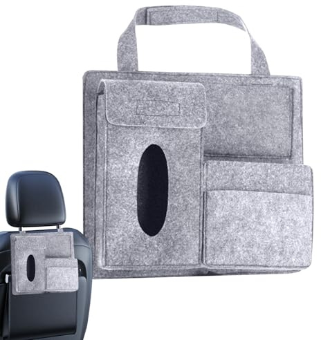 Autositz Organizer Kids - Lagern des Filz Rücksessens mit Tissue -Halter und Taschen | Autoreisen Organizer für Snacks, Spielzeug, Bücher, Mehrfach-Pocket-Aufbewahrungstasche für Roadtrips, Organisato