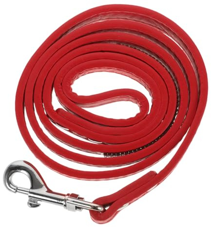 LOORGVEL Stylische Hundeleine Aus Pu Leder Mit Strassbesatz Flexible Trainingsleine Für Kleine Hunde Katzen Und Haustiere Rot Weich Und Komfortabel Für Spaziergänge Und Outdoor Einsatz