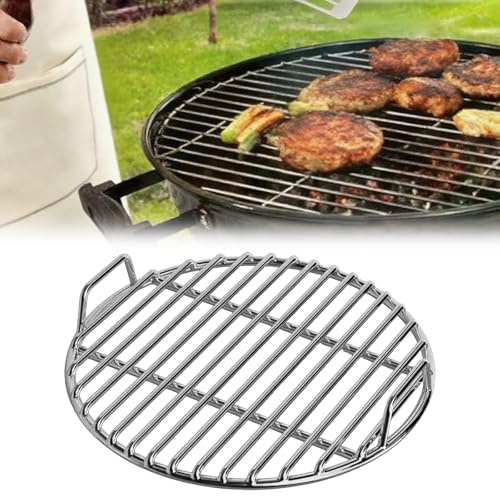 Grillrost Edelstahl Rund, Verschiedene Größen, BBQ Grillgitter Backblech für Camping, Picknick, Garten, langlebige geschweißte Konstruktion, Einfache Reinigung, Gleichmäßige Erwärmung (40cm)