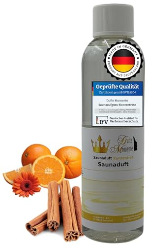 Dufte Momente Saunaaufguss-Konzentrat Orange-Zimt – 250 ml – warm & weihnachtlich – konzentriert & ergiebig – zertifizierte Profi-Qualität – vegan & Made in Germany