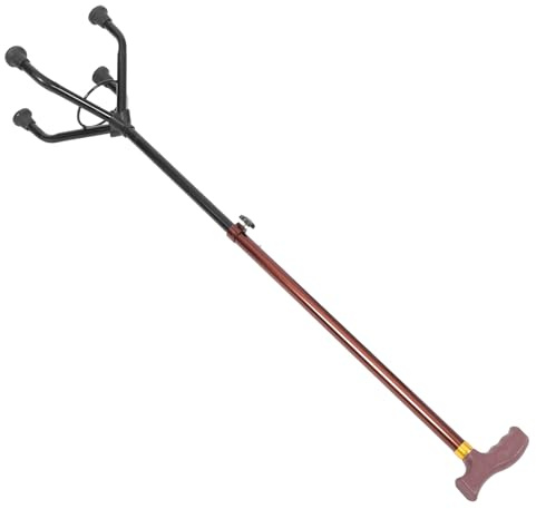Veemoon Bastón Ajustable de Aluminio Base de Cuatro Patas Antideslizante para Personas Mayores Bastones de Trekking y Apoyo para Senderismo y Montañismo Equipo de Camping