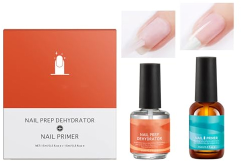 2PCS Nail Dehydrator And Primer - Gel Nail Polish Suitable For And Artificial Nails, Nail Dehydrator Fast Dry Polishing, Improve Adhesion, Nail Prep, Suitable For Home And Salon Use (#1, 15g)