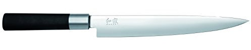 KAI Wasabi Black Schinkenmesser 23,0 cm Klingenlänge - rostfreier 6A/1K6 Edelstahl poliert 58 (±1) HRC - schwarzer Polypropylen Griff - Fleischmesser - Made in Japan