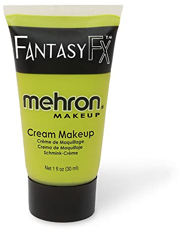 Mehron Makeup Fantasy FX Cream Makeup | Water Based | Halloween | Ogre Green Face & Body Paint For Adults 1 fl oz (30ml) (OGRE GREEN)
