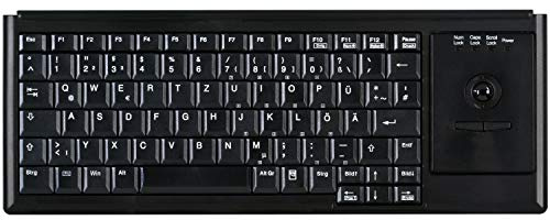 Active Key AK-4400-TU-B/GE Ultraflache Trackball Tastatur, Industrie 4.0, USB Schwarz