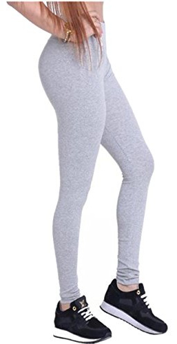 Dreamskull Leggings jeggings treggings pennbyxor stretchbyxor dam flickor byxor lång hög midja skinny slim fit yoga joggingbyxor stretch träning fitness, GRÅ, L