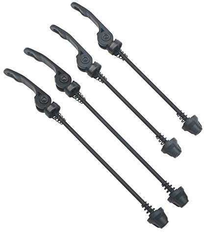 Unxuey 2 Paar Schwarze Fahrrad Schnellspanner Achse, Schnellspanner Fahrrad Vorder und Hinterrad Schnellspanner Set für Straßen, Mountainbike, MTB
