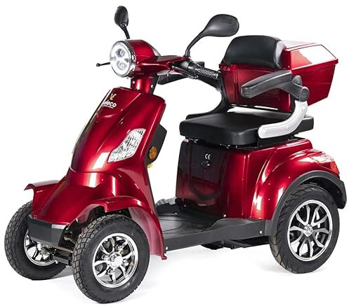 VELECO Seniorenmobil Lithium-Ionen Akku 4-Rad ElektroRoller FASTER (ROT)