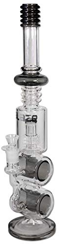 Blaze Glass Rachenkracher Percolator Bong | Klar 50 cm | Glasbong 18,8 (NS 19) aus Borosilikatglas mit Trommelperkolator | Kräuter Perkolator Bong mit Lift-Off-Kopf & Rundfuß | Ø 65/32mm