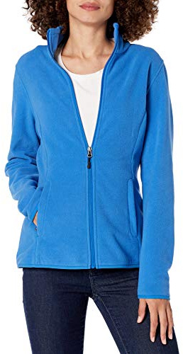 Amazon Essentials Chaqueta de Forro Polar Suave con Cremallera Completa y Corte clásico (Disponible en Tallas Grandes) Mujer, Azul Real, XL