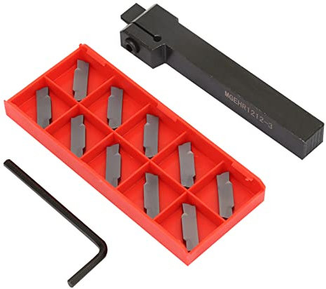 Lathe Parting Tool Holder Cut-Off Metal Lathe Parting Tool with 10pcs Carbide Inserts for Finishing Semi-Finishing