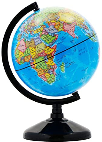 Exerz 14cm Schülerglobus - Französische Karte - Globus Bildung Drehbarer - Pädagogische/Geografische - Lehrmaterial Globen Politische Karte - Durchmesser 14cm