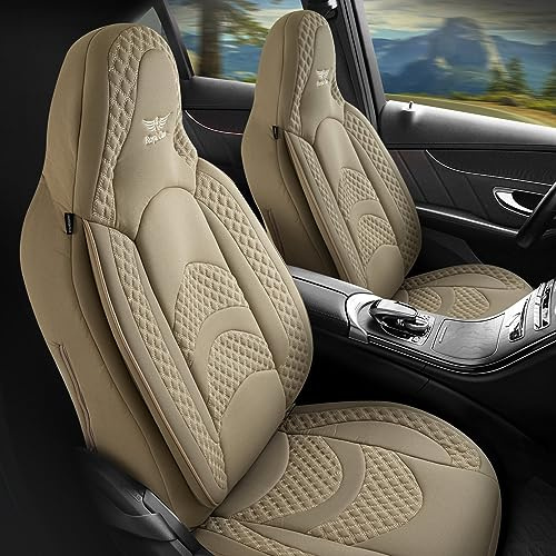 RC Royal Class Auto Sitzbezüge für Pilot Vordersitze Fahrer und Beifahrer kompatibel für FIAT Ducato in Beige Pilot 3.3 das Sitzbezugsset Auto Zubehör Innenraum