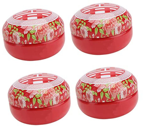 ifundom 4stücke Kleine Dosen Mit Deckel Runde Dose Bonbondose Hochzeitsbonbondose Candy Lagerung Box Für Süßigkeiten Und Kleine Geschenke