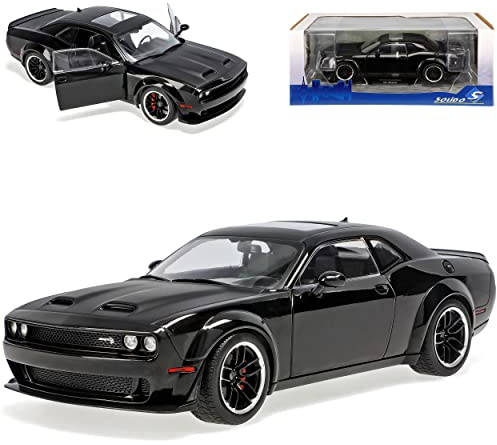 alles-meine.de GmbH Dodge Challenger SRT Hellcat Redeye Widebody LC Coupe Schwarz Design Fast and The Furious Ab 2008 1/18 Solido Modell Auto mit individiuellem Wunschkennzeichen