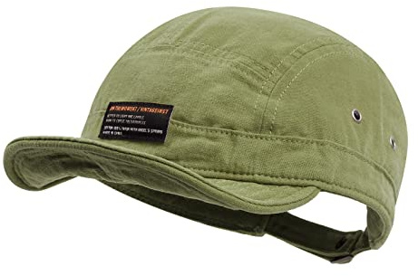 Clakllie Cappellino da baseball a 5 pannelli Cappelli a tesa corta in cotone con visiera piatta Snapback Cap Hip Hop Skateboard cappelli a basso profilo cappello papà cappelli montati, DY09-Verde,