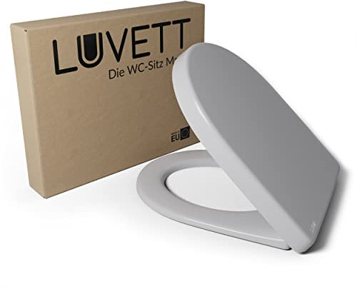 LUVETT® Toilettendeckel D-Form, Absenkautomatik, 3 Befestigungsmöglichkeiten Manhattan Grau