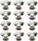 Mokife Möbelknöpfe Silber, 12 Stück Rustikale Runde Metall Schrankgriffe Chrom Kabinettknöpfe with Screws for Kommode Möbel Schränke Küchenschränke Tür, 30x21mm