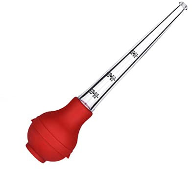 OKUMEYR Silicone Turkey Baster Seasoning Pump Kitchen Oil Dropper Graduated Tube Barbecue Tool for Pork Beef Fish Cylinder Small Turkey Baster Injector Random Style