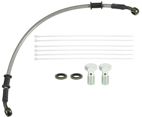 QUARKZMAN Flexibles De Frein Et D'Embrayage Hydrauliques Pour Moto 40CM | Couleurs: Argenté, Vert, Noir, Matériaux: Métal, Plastique, Caoutchouc, Longueur: 40cm, Compatible Moto, Quad, Cyclo, Scooter