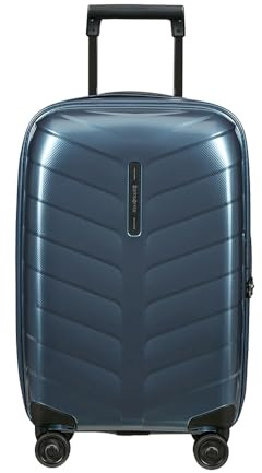 Samsonite Attrix - Spinner S, Erweiterbarer Handgepäck, 55 cm, 38/44 L, Blau (Stahlblau)