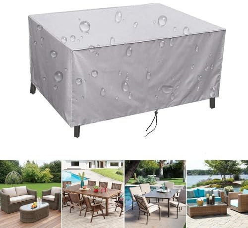 Abdeckung für Gartenmöbel 210x140x90cm/LxWxH Terassenmöbel Außen Regenschutz und Staubfest 420D Oxford Gewebe wasserdichte Schutzhülle Anti-UV Abdeckplane für Loungemöbel Gartentische