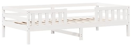 vidaXL Estructura de Cama sin colchón Madera Maciza Blanca 75x190 cm