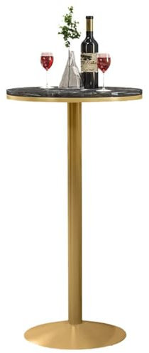 Moderner Stehtisch für den Außenbereich, runder Beistelltisch mit Marmorplatte und Metallfuß, 22-Zoll-Besprechungstisch für 2–4 Personen, für das Esszimmer im Homeoffice oder im Freien(Height 75cm)