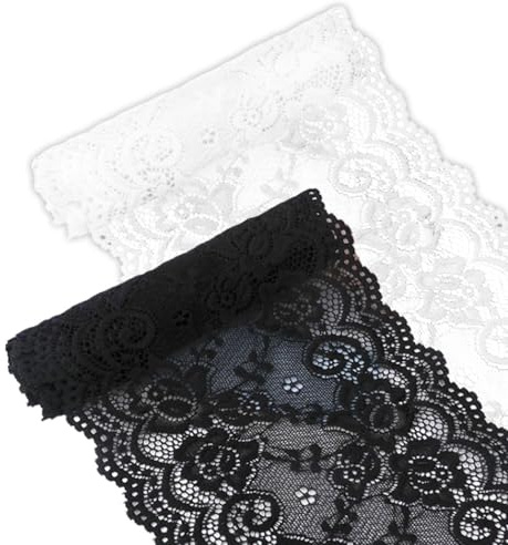 2 Rollos De Pasamanería De Encaje, Cinta Ancha Blanca Para Coser, Borde De Encaje