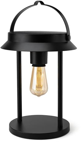 Brendz Tischlampe Solar Outdoor, Laterne für Außen IP44, Akku aufladbar über USB-C, Gartendeko mit 3 Lichtmodi, ohne Einschaltautomatik, Laterne Solar Außen Wetterfest, Tampa rund