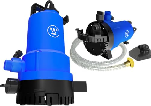 Westinghouse 1/4 HP Submersible Utility Pump – 2-in-1 Water Transfer & Sump Pump for Pool Draining, Flooded Basement & Emergency Water Removal, 10-Ft Power Cord, Garden Hose & Strainer Included