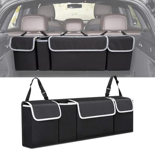 NBVGFGDF Auto Kofferraum Organizer, für VW CC T-ROC Bora Jetta Golf Golf GTI T-Cross Faltbare Hinteren Kofferraum Aufbewahrungstasche Wasserdicht Auto Kofferraumtasche