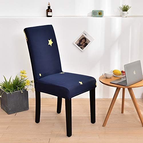 Stuhlhussen Blau Stuhlüberzug Weich Spandex Stuhlhussen Schwingstühle Stuhlbezug Waschbar Stuhl überzug Abnehmbare Stuhlbezüge mit Gummiband Hussen für Stühle Stuhlhussen 4er Set