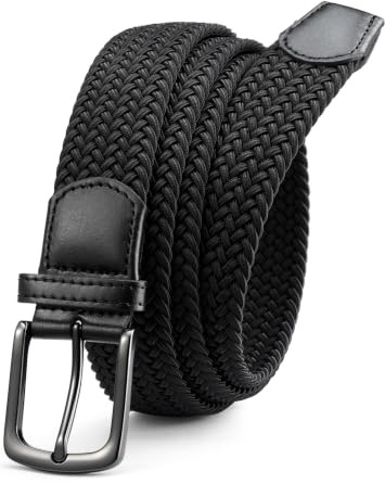 CHAOREN Elastischer Gürtel Herren, Stretch Gürtel Stoff ohne Löcher 35mm | Stufenlos verstellbar, Formstabiles Flechtgewebe, Hochwertige Zinklegierung, Flexibler Sitz, Golf, Jeans & Freizeit