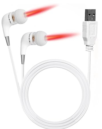 650nm Rotlichttherapie für Ohren – USB-aufladbares Ohrtherapiegerät mit zwei Paaren Silikon-Ohrkanal-Tipps für Tinnitus und Ohrengesundheit