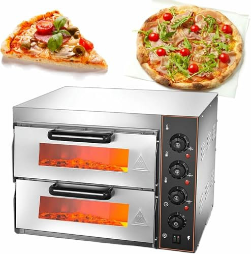 GFXYQPDNV Stainless Steel Electric Pizza Oven with Handle, Multipurpose Indoor Pizza Maker for Restaurant Home Pizza Pretzels Baked,110V