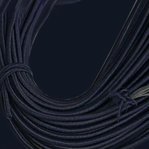 Elásticos redondos de 5 metros (1 mm, 2 mm y 3 mm), cuerda elástica, banda de goma, cordón, cordones, accesorios de costura, 2 mm, azul marino, 1 mm, 5 metros