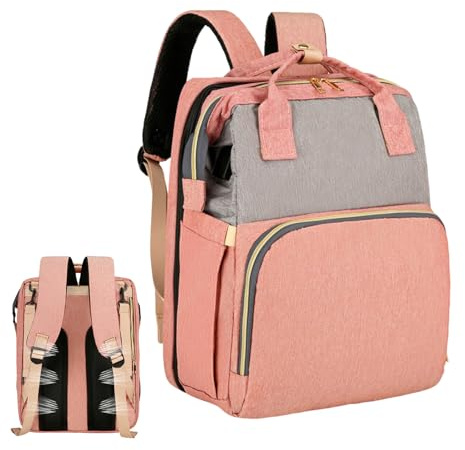 Genérico Wickelrucksack, wasserdichter -Organizer, großes Fassungsvermögen und leicht, für Reisen im Auto, im Freien und im Flugzeug, Rosa, Consulte la descripción