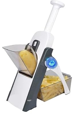 inovia Slicéo–Mandoline manuelle multifonction en acier inoxydable - Sécurité, Lame en Acier Inoxydable, Coupe Légumes en Julienne, Cubes et Patate Frite