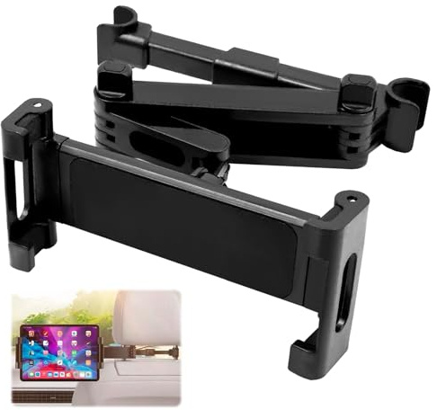 Mritrit Universal Tablet Holder Car Headrest, Tablet Holder Car Children, Mobile Phone Holder Car Back Seat, Stable 360° Rotation, Extendable Car Holder for Tablet 4-12 Inch Devices, Black
