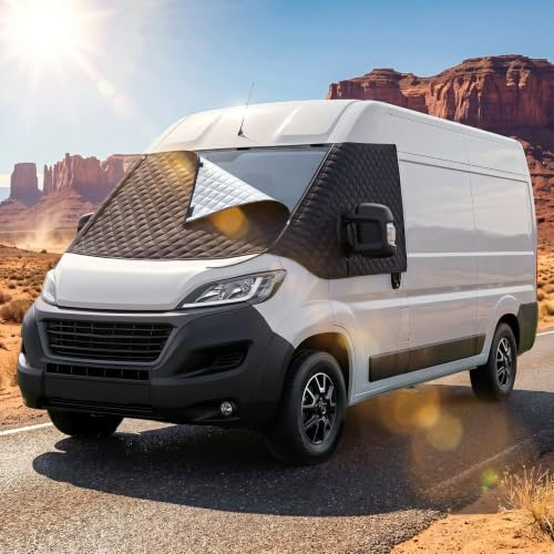 Sonnenschutz Frontscheibe Wohnmobil Frontscheibenabdeckung Ducato Bugschutzplane Wohnmobil für Ducato Frontschutz Van Windscreen Protector Aluminium Cover für Peugeot Boxer Citroën Relay X250/290