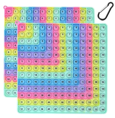 Times Table Poppet 12x12 Maths Poppet Multiplication Pop It 12x12 Maths Fidget Toy Multiplication Popper Times Tables Poppit Maths Fidget Times Tables Relieve Stress And Anxiety Toys (Color-B)