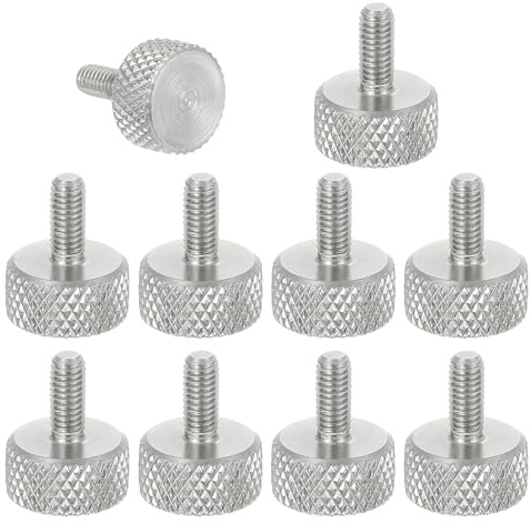 QUARKZMAN Tornillos De Mano M3x6mm Con Moleteado En Diamante, Tornillos De Mano De Cabeza Plana De Acero Inoxidable 304 Con Moleteado Métrico Pernos De Cabeza Moleteada, Diámetro 10mm 10 Pcs