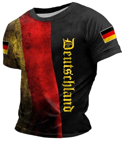 T Shirt Uomo Cotone Casual e confortevole Maglietta da uomo con scollo rotondo e maniche corte nello stile del carro armato di tigre tedesco della seconda guerra mondiale, Nero , S