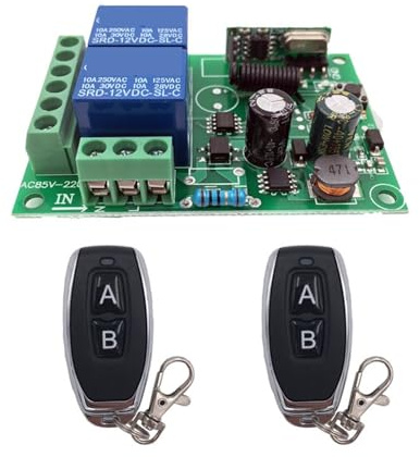 Placa de Control Control Remoto inalámbrico Receptor y transmisor de relé de CA for Control Universal de Puertas y portones de Garaje(1RC 2B)
